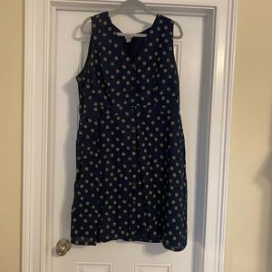 Never Worn JCrew button up Navy with yellow flowers